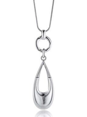 Long Necklaces for Women Waterdrop Pendant Layered Y Statement Bohemian Silver